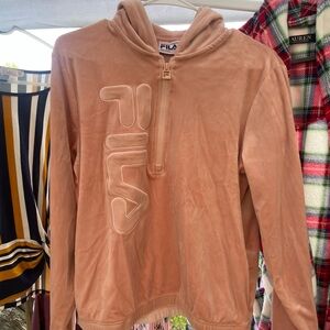 FILA  Zip Up Sweater in Light Tan